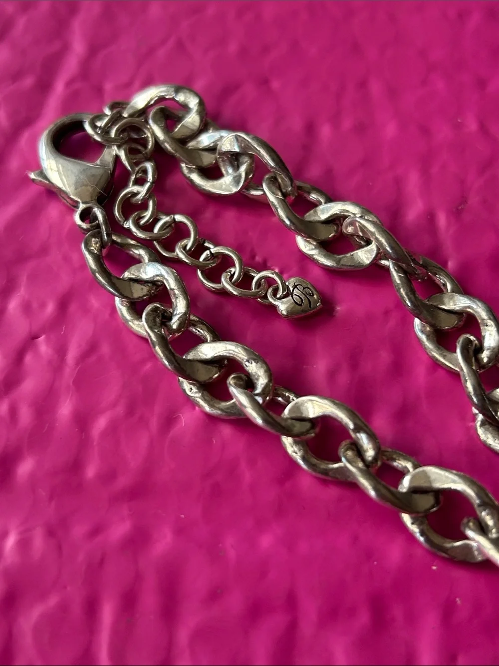 Brighton retired Oval Stone two tone chain necklace, filigree pendant